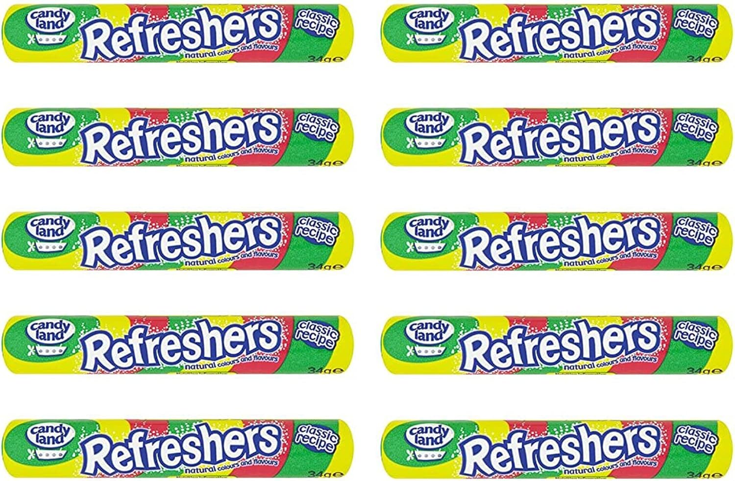Barratt Refreshers Fruity Flavour Fizzy Sweets (10 Pack)