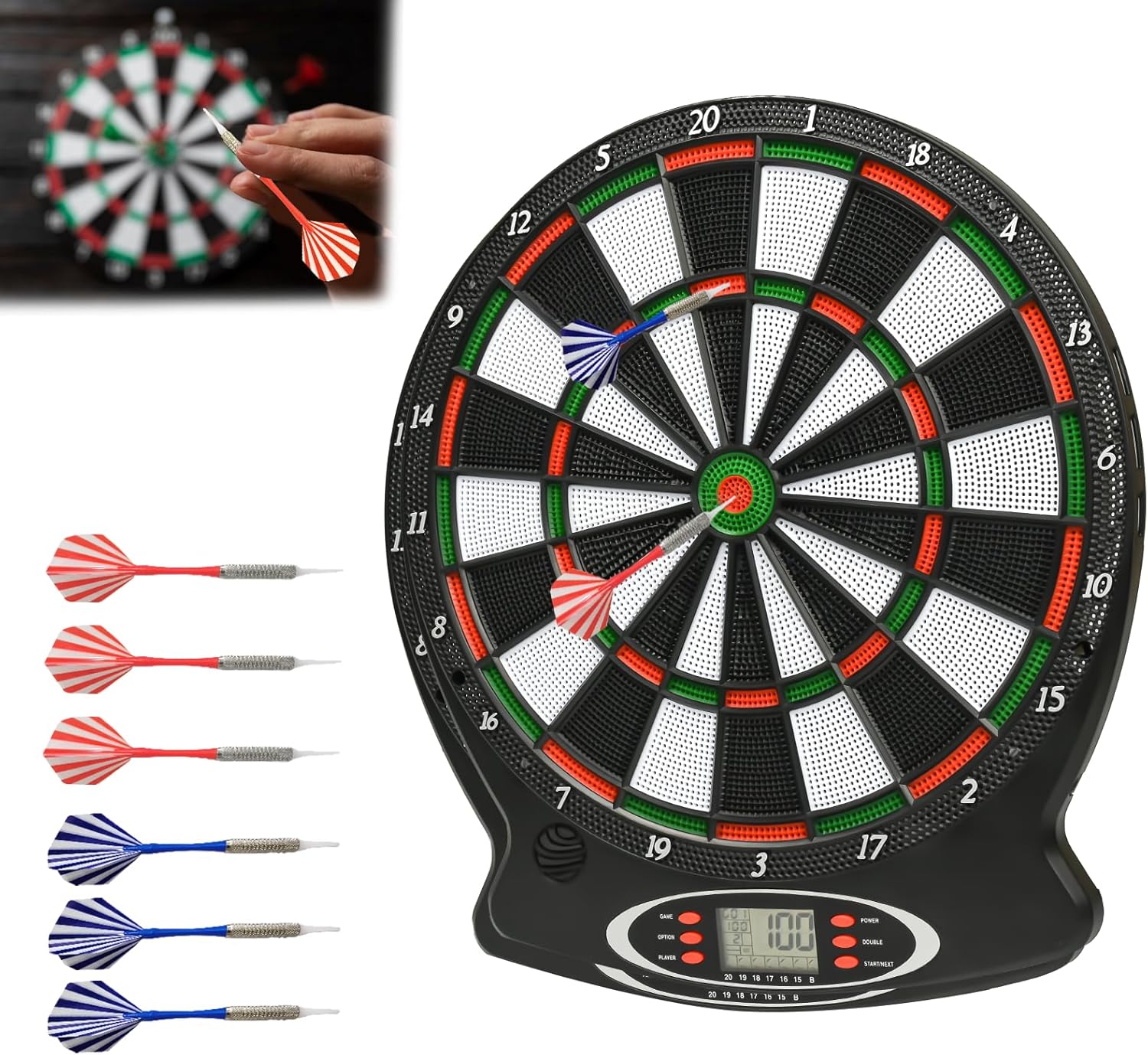 Surplex Electronic Dartboards for Adults Children with LED Digital Score Display & Soft Tip Darts, Automatic Scoring Electronic Dartboard Set with 28 Games 159 modes, Suitable For Parties & Game Night