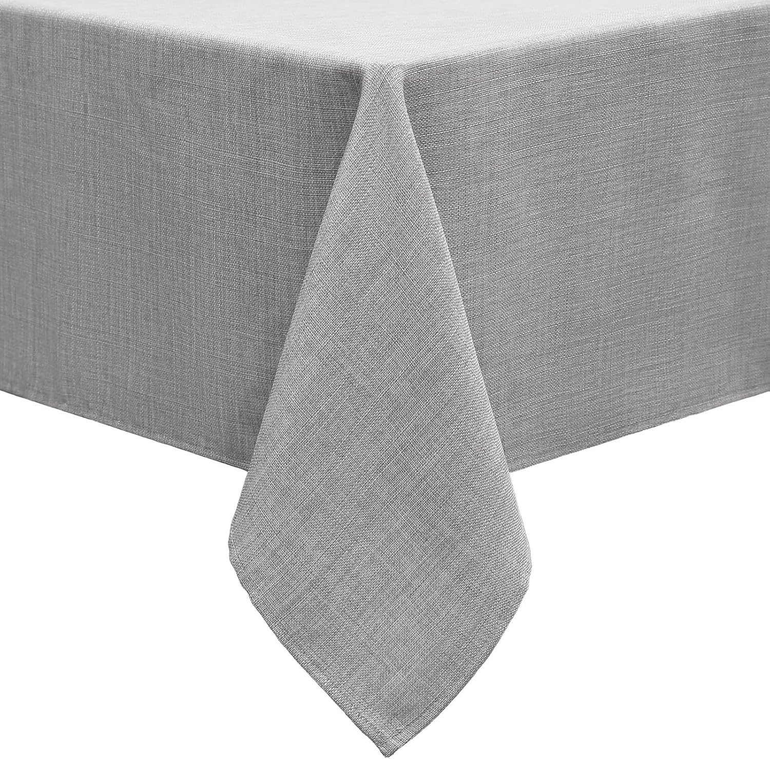smiry Linen Table Cloth Rectangle 140x220 cm Wipe Clean Tablecloth Water Resistant Table Cover for Kitchen, Party Decorations - Grey