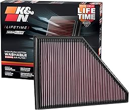 K&N Engine Air Filter: Reusable, Clean Every 75,000 Miles, Washable, Replacement Car Air Filter: Compatible with 2017-2019 Chevy/GMC/Cadillac/Buick (Blazer, Traverse, Acadia, XT5, Enclave), 33-5056