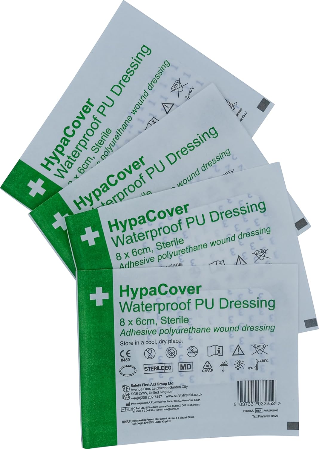 Safety First Aid Group Group HypaCover Waterproof PU Wound Dressing, 6x8cm (Pack of 25)