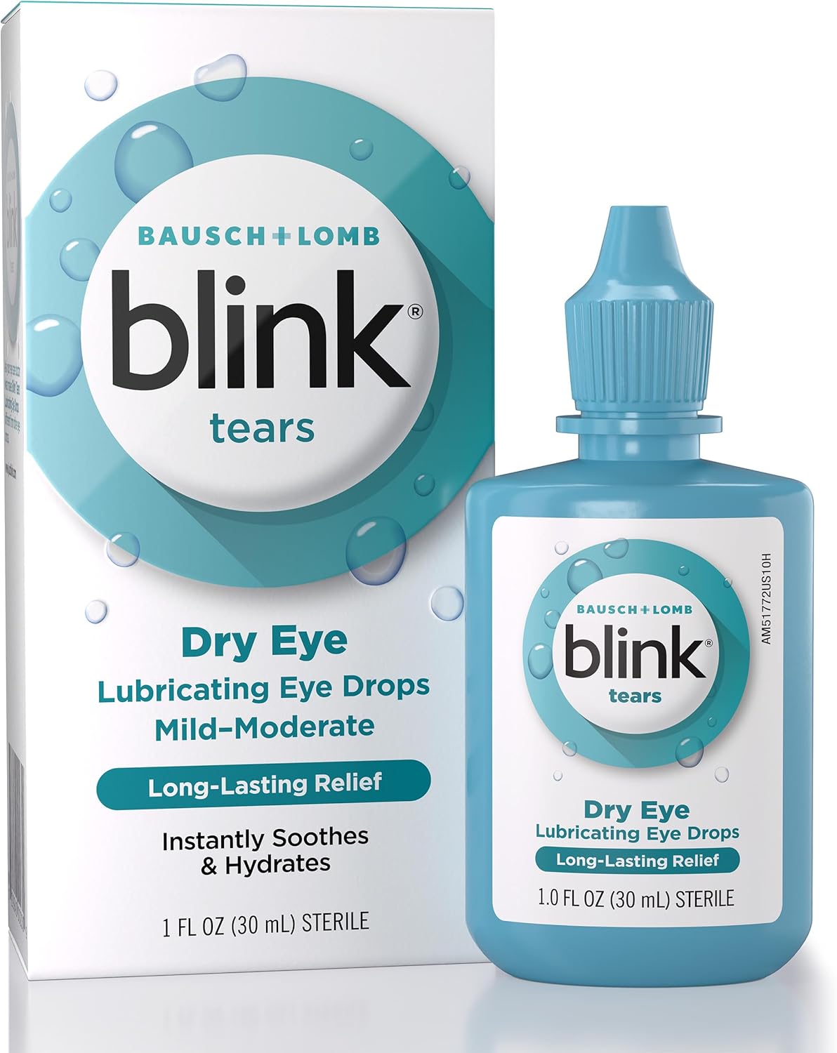 BLINK Tears Lubricating Eye Drops, Eye Care for Mild to Moderate Dry Eyes, Hyaluronate for Boosting Hydration, Moisturizing & Soothing Eye Drops for Dry Eyes, 1 fl oz (30 mL)