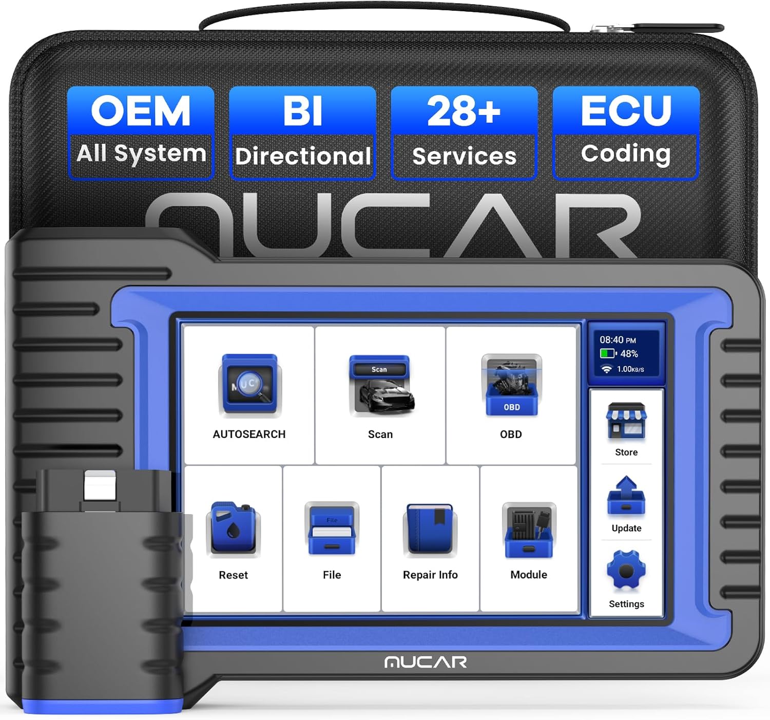 MUCAR VO7 Customize Hidden Free Advanced ECU Coding + Bidirectional Controll Car Diagnostic Tool, 28 Free Reset + Full System Diagnostic Car Fault Code OBD2 Code Reader Scan Tool with HD Camera