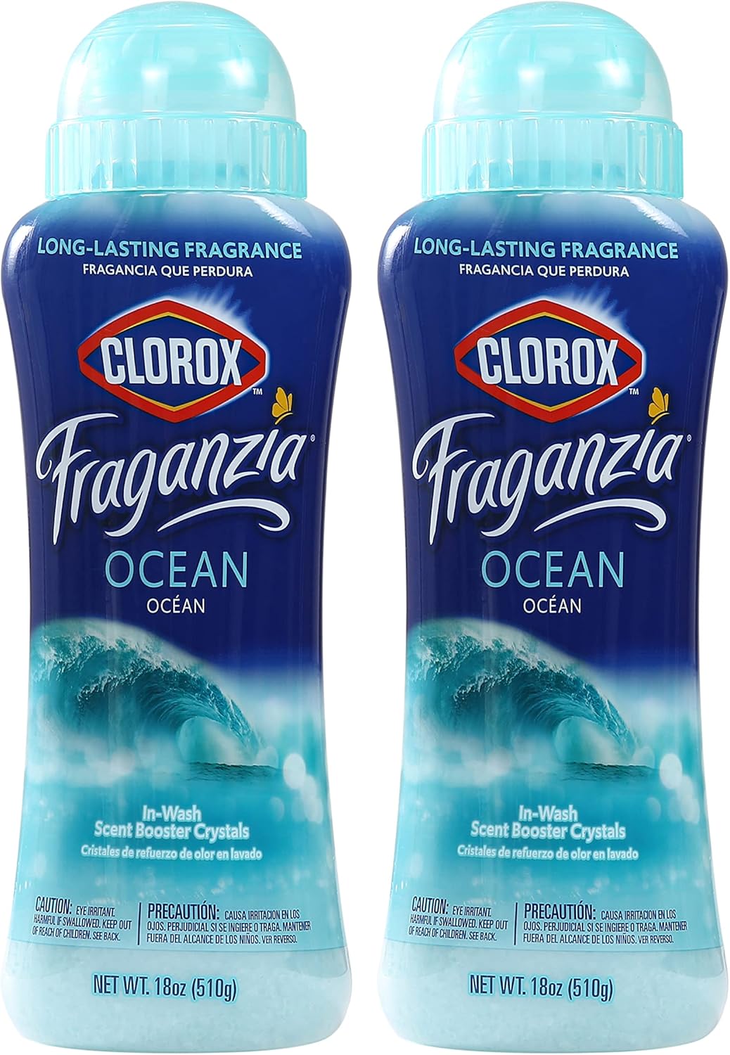 Clorox™ Fraganzia™ In-Wash Scent Booster Crystals in Ocean Scent, 18 Oz Twin Pack | Laundry Scent Booster Crystals | In-wash Scent Booster for Fresh Laundry in Ocean Scent 18 Ounce Twin Pack, 36oz