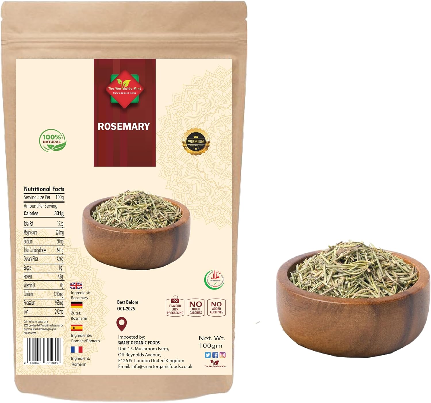 Rosemary ( 100g/3.52oz) | Dried Rosemary | Non GMO | Vegan | 100% Natural | Premuim Quality | Authentic