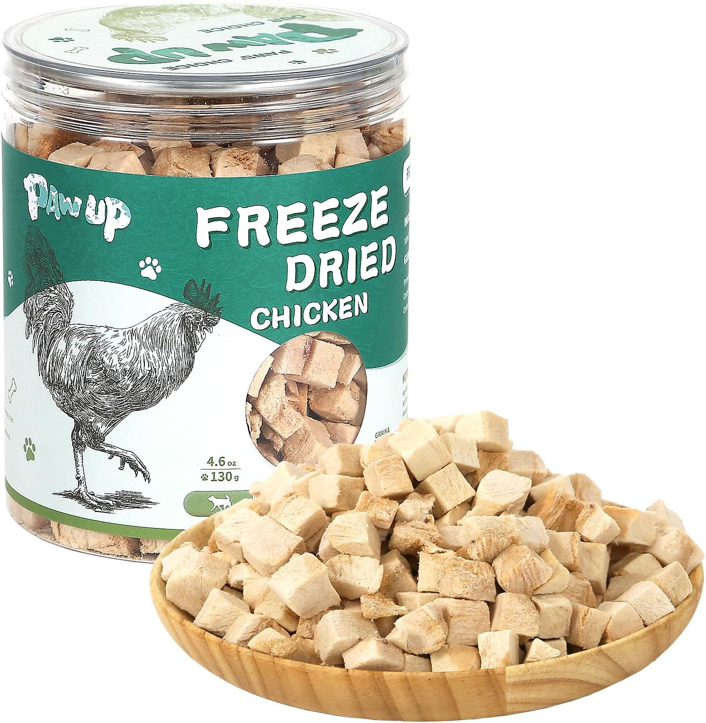 Freeze Dried Chicken for Dogs Cats, High Protein Raw Dog Food Topper, Single Fresh Ingredient Treats, 4.6oz, Rawhide Free
