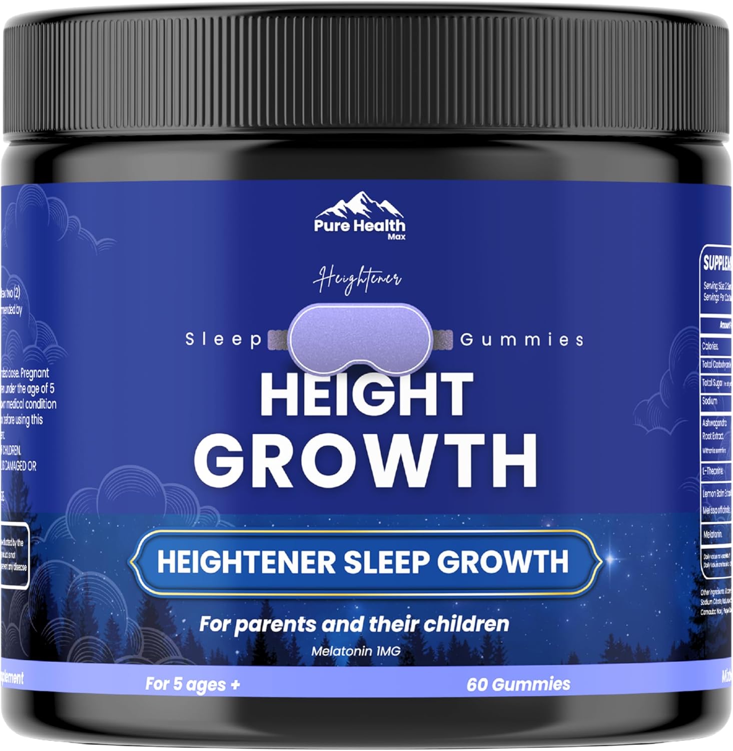 Heightener Height Growth Sleep Gummies - Vitamins to Grow Taller for True Height Potential, Natural Height Booster Increase Supplement for Kids and Adults | Calcium & Melatonin Multivitamin - 60 Gummy