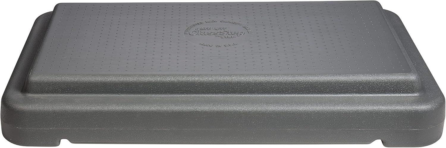 The Step (Made in USA) 4 Inch Stackable Aerobic Exercise Platform (Grey) with Non-Slip Surface and Nonskid Feet to Prevent Sliding