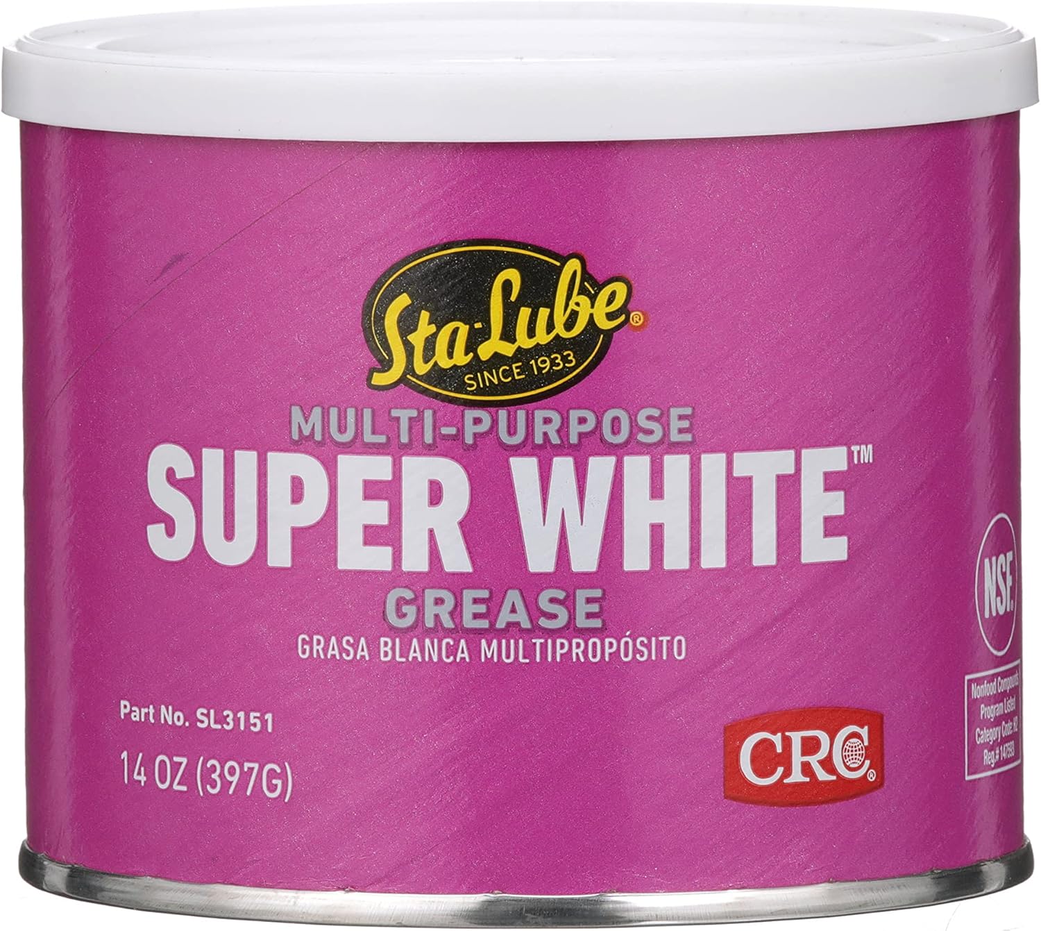 Sta-Lube Super White Multi-Purpose Lithium Grease SL3151-14 Wt Oz. Can, Durable, Multi-Purpose Grease