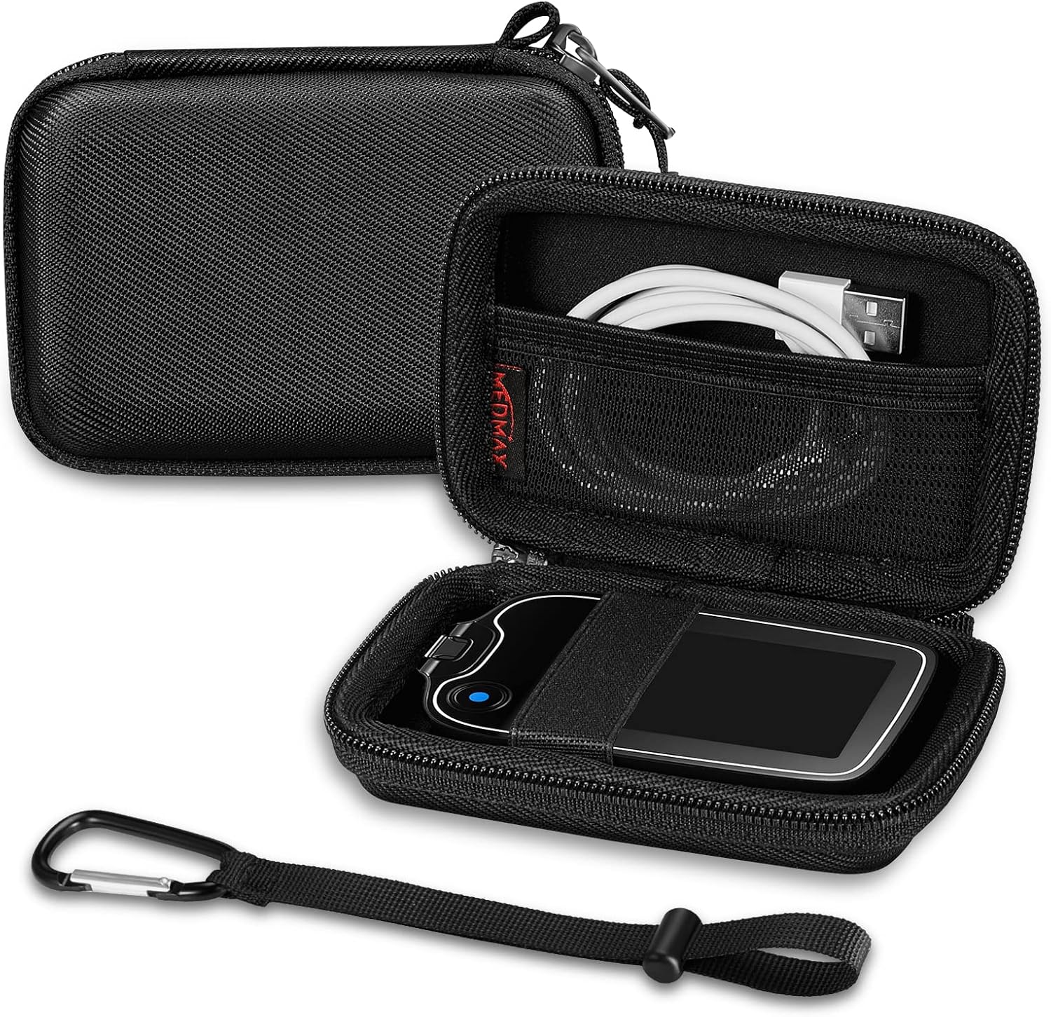 Hard Shell Protective Case for Freestyle Libre 3 2 / Libre Reader, Lightweight Shockproof Diabetic Storage Carrying Case with Clip and Handle (Black)