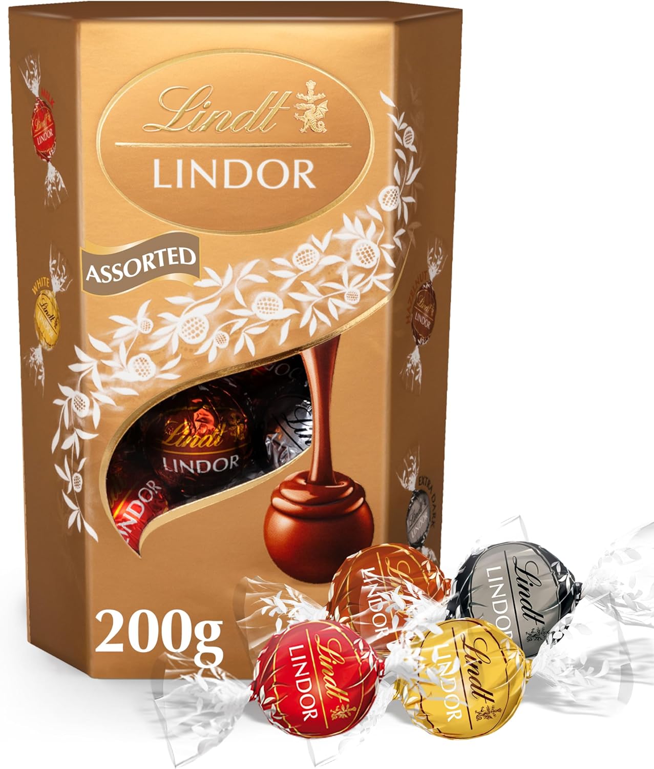 Lindt Lindor Assorted Chocolate Truffles Box - Approx 16 balls, 200g - Chocolate Truffles with a Smooth Melting Filling - Gift Present - Easter, Birthday, Celebrations, Congratulations