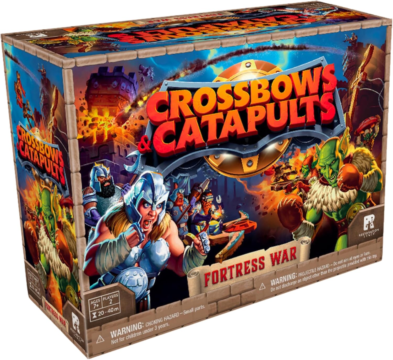 Restoration Games Crossbows & Catapults Fortress War - Strategy Tabletop Game - for 2 Players and Ages 10+