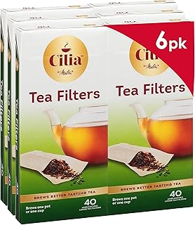 Cilia by Melitta Tea Filters, White, 40 Count (Pack of 6) 240 Total Filters Count