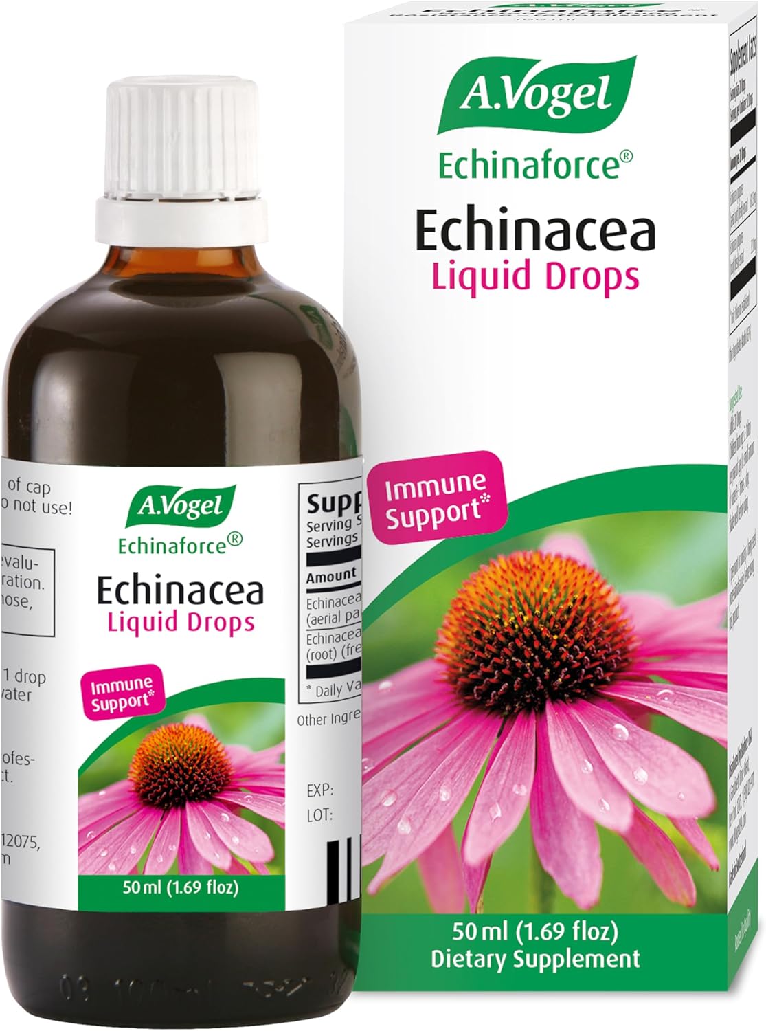 A. Vogel Echinaforce Organic Whole Plant Echinacea Extract Natural, Proven Herbal Liquid Support for Healthy Immune Function - Best When Taken Daily - 1.7 oz