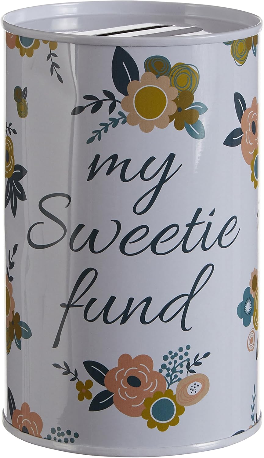 Premier Housewares 1411324 Alicia Money, Tin, White, 8 x 8 x 13 cm