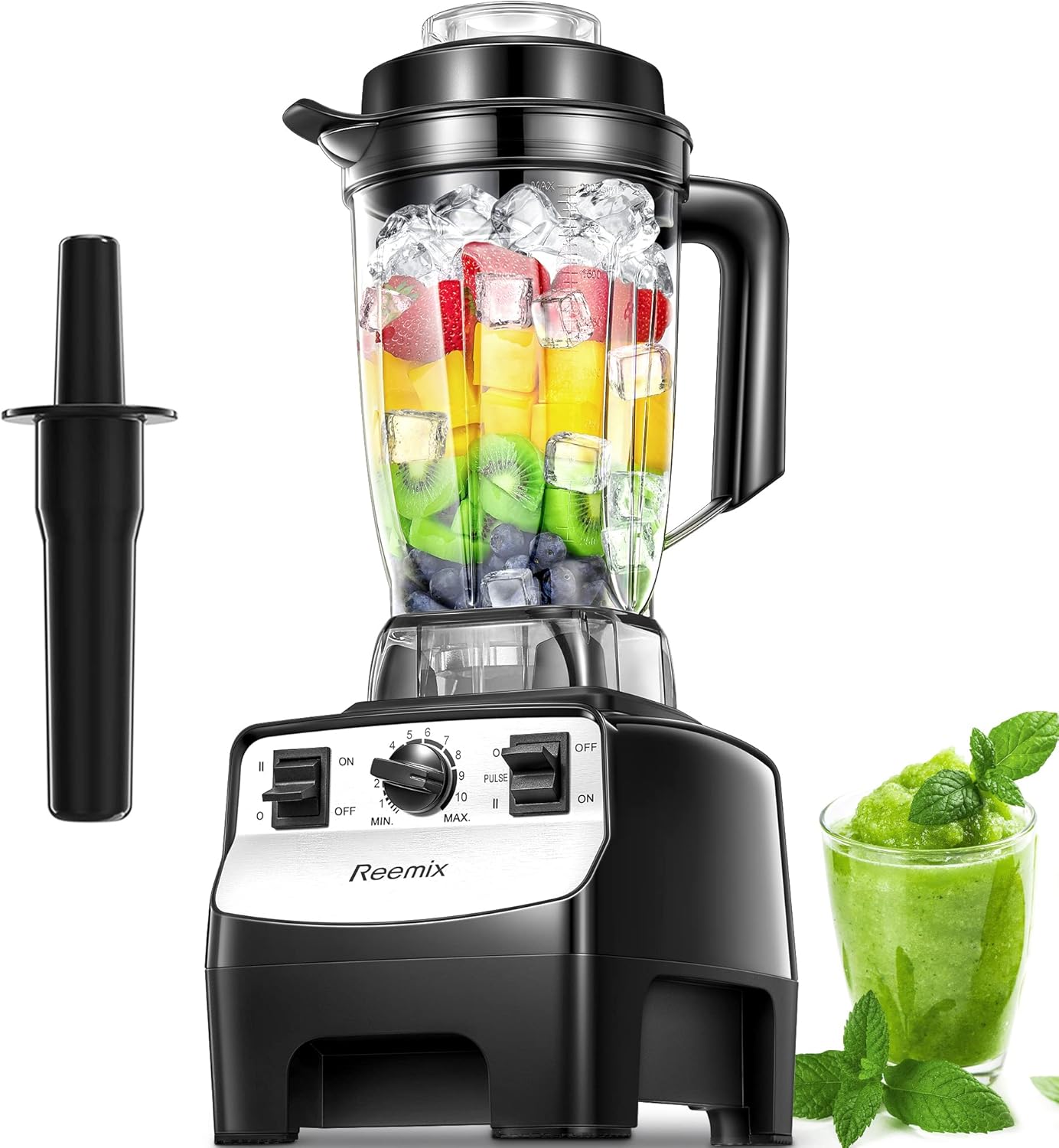 Smoothie Maker, 2000W Food Blender with 10 Speeds Control, 2L BPA Free Tritan Container, 8 Titanium Stainless Steel Blade for Liquidisers, Milkshake, Ice Crusher, Smoothies, Fruit Juice, Protein Shake