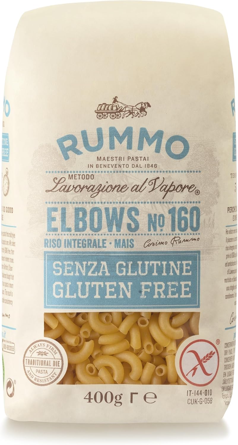 Rummo Gluten Free Elbow Pasta No.160 - Masterfully Made Italian Pasta, Perfect for Gourmet Creations, 400 g (Pack of 1)