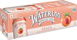 Waterloo Sparkling Water, Peach Naturally Flavored, 12 Fl Oz Cans, Pack of 12 | Zero Calories | Zero Sugar or Artificial Sweeteners | Zero Sodium
