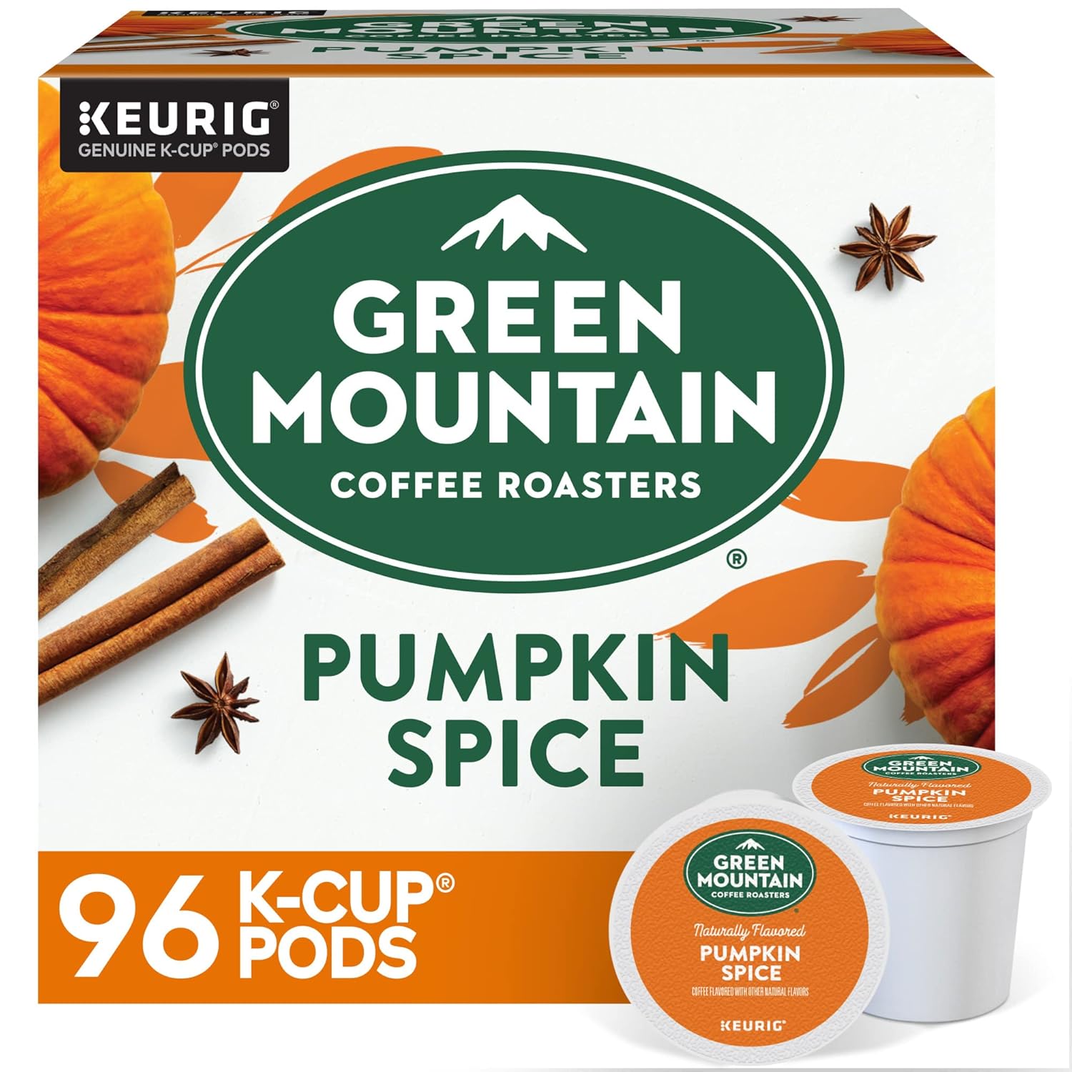 Green Mountain Coffee Roasters Pumpkin Spice Coffee, Keurig Single-Serve K-Cup Pods, Light Roast, 96 Count