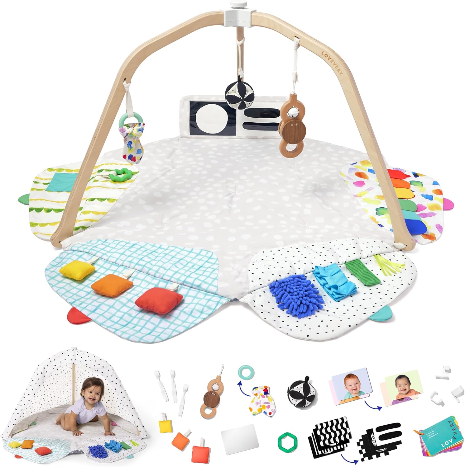 LOVEVERY | The Play Gym | Award Winning For Baby, Stage-Based Developmental Activity Gym & Play Mat for Baby to Toddler