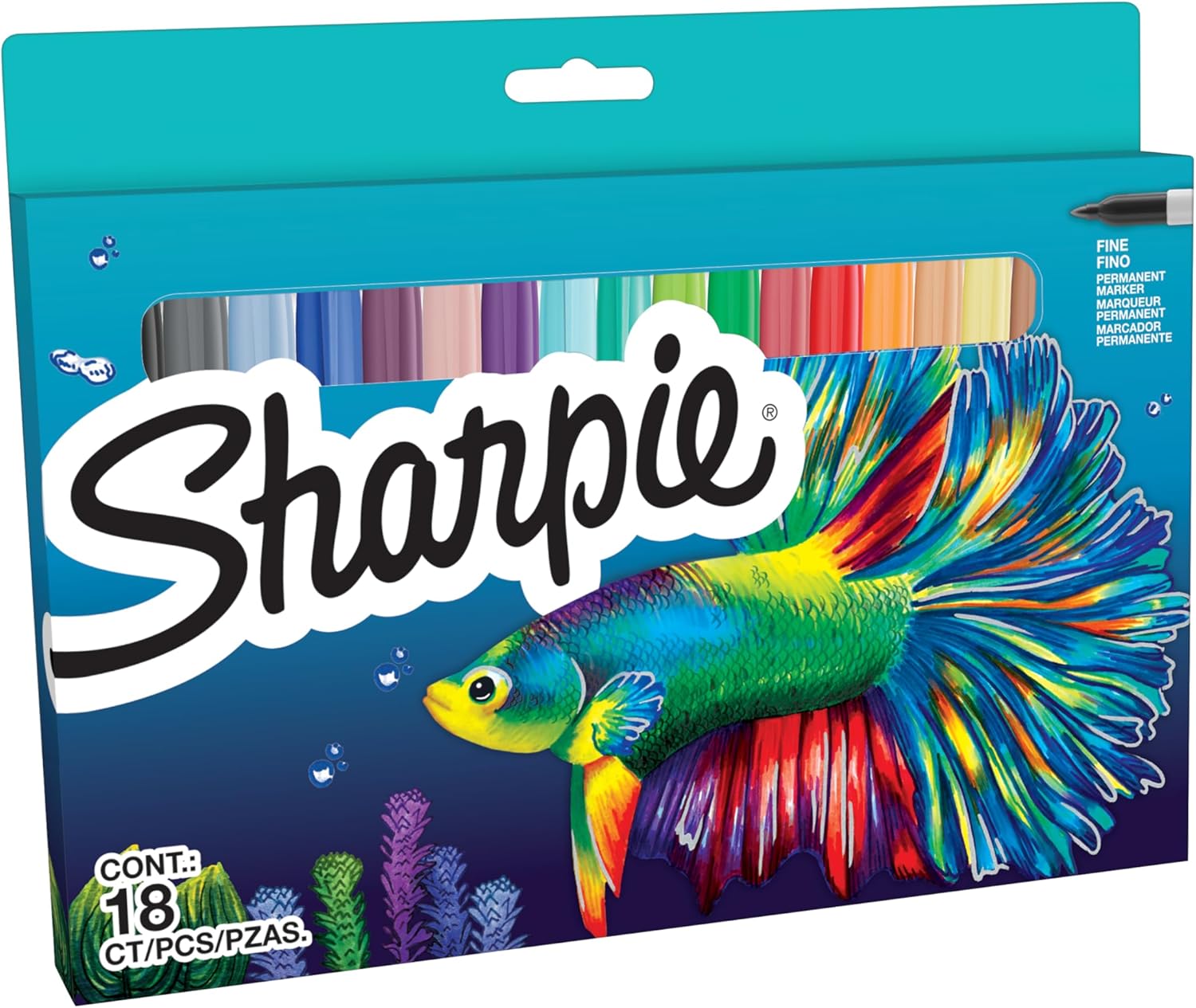 Sharpie Permanent Marker Set | Limited Edition Colour Assortment | Fine Point | 18 Count Marker Pens | Back to School Set