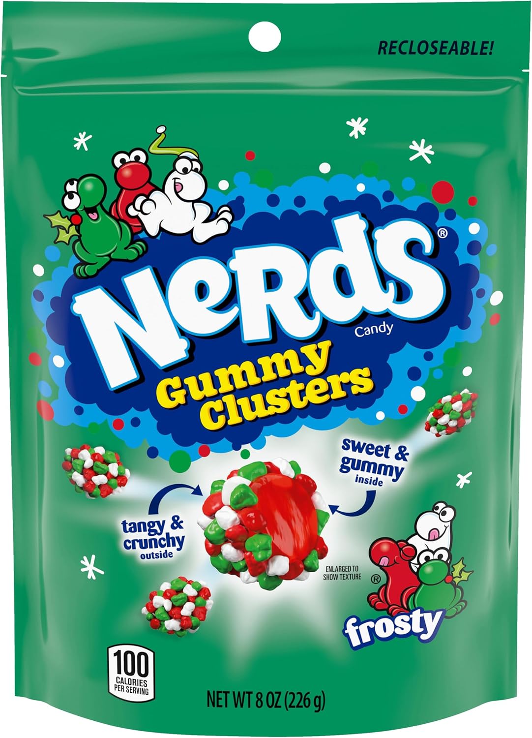 Nerds Holiday Frosty Clusters, 8oz Bag