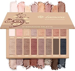 Lamora Eyeshadow Palette Makeup - Eye Makeup Palette with 16 Highly Pigmented Matte & Shimmer Shades - Vegan & Blendable