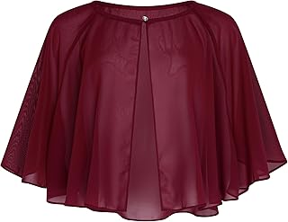 BOLEROSE Soft Wedding Wrap Evening Sheer Chiffon Cover Up Cape Shawl