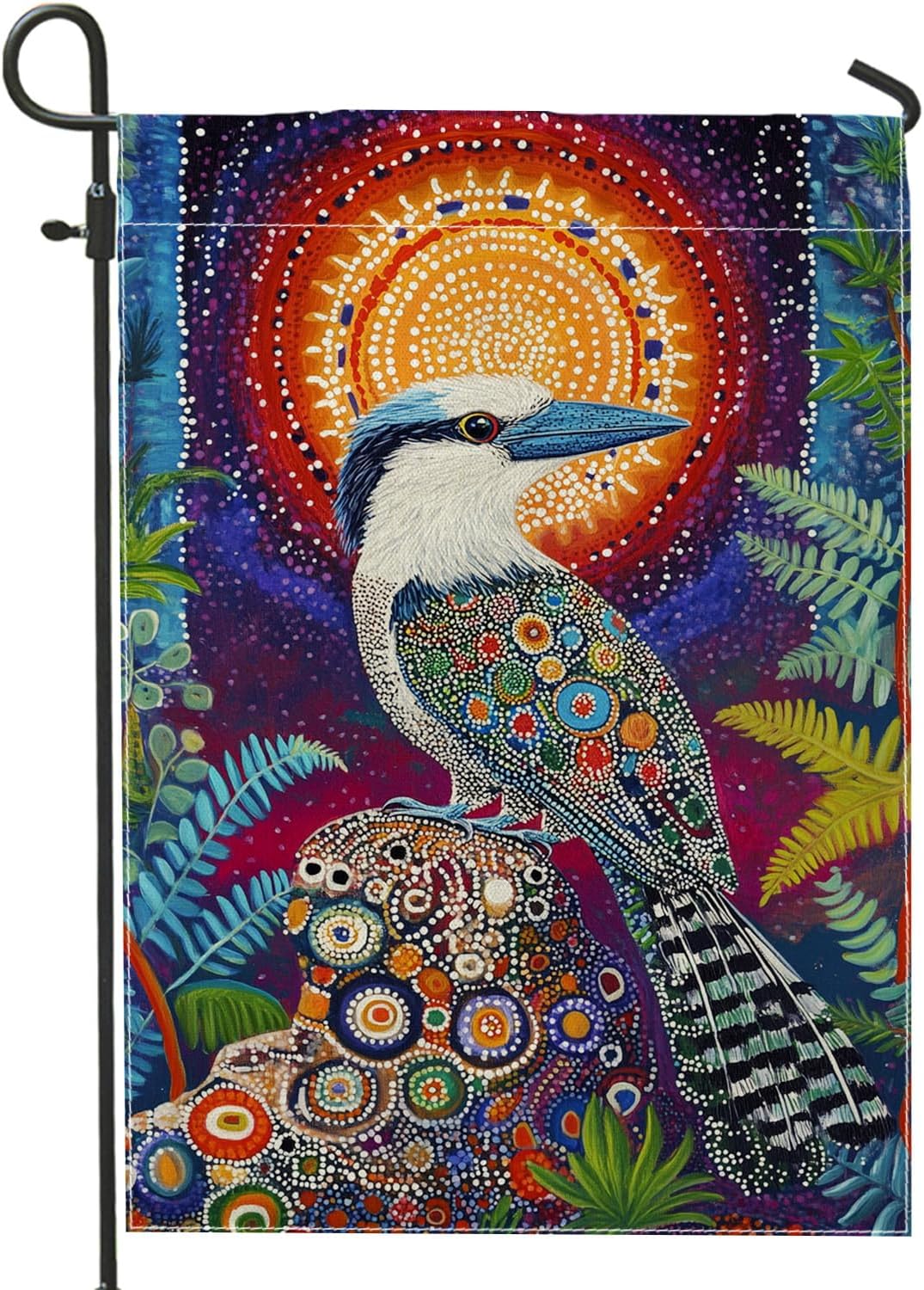 Colorful Kookaburra Garden Flag, Vibrant Bird Design Outdoor Decor Banner, Double Sided Seasonal Yard Flag for Home and Garden, Perfect for Summer Decoration 12x18 Inch