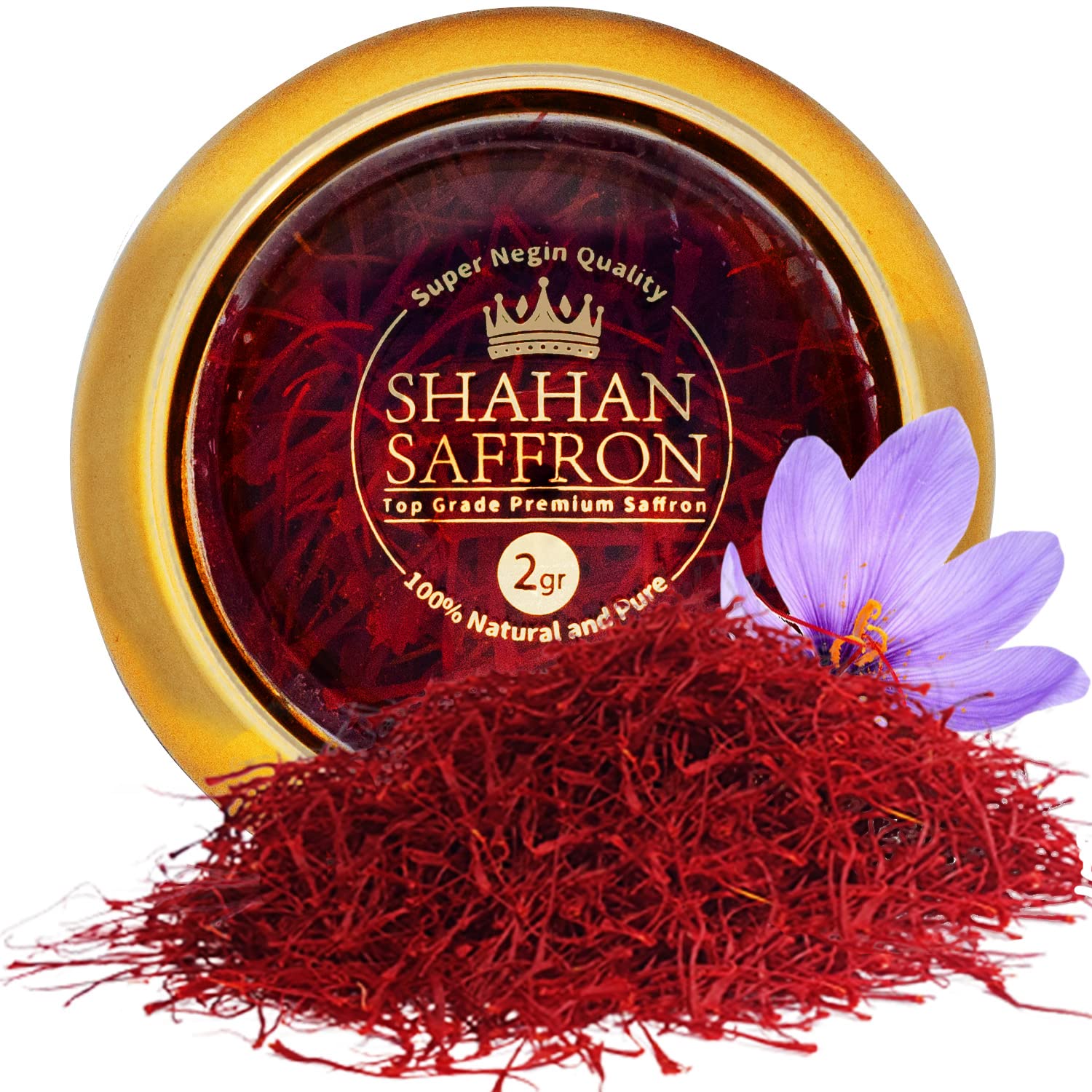 Shahan Saffron Top Grade Superior Saffron Threads (Super Negin) Premium Saffron (2.00)