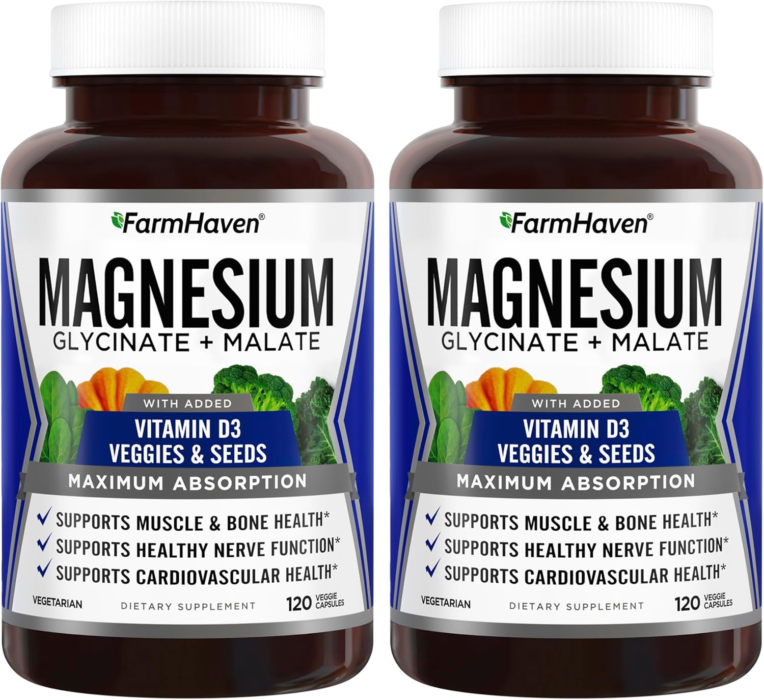 FarmHaven Magnesium Complex, Glycinate/Malate & Vitamin D3, 240 Capsules