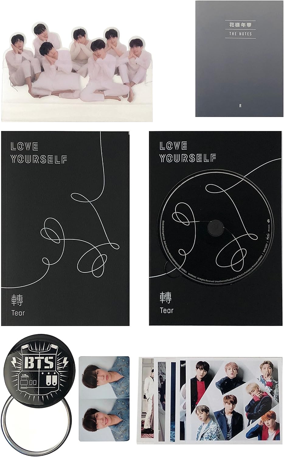 LOVE YOURSELF 轉 TEAR [ R ver. ] - BTS 3rd Album CD + Photobook + Mini Book + Photocard + Standing Photo / K-POP Sealed