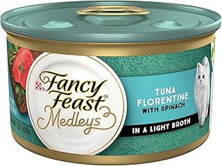 Purina Fancy Feast Wet Cat Food, Medleys Tuna Florentine With Garden Greens in a Delicate Sauce - (Pack of 24) 3 oz. Cans