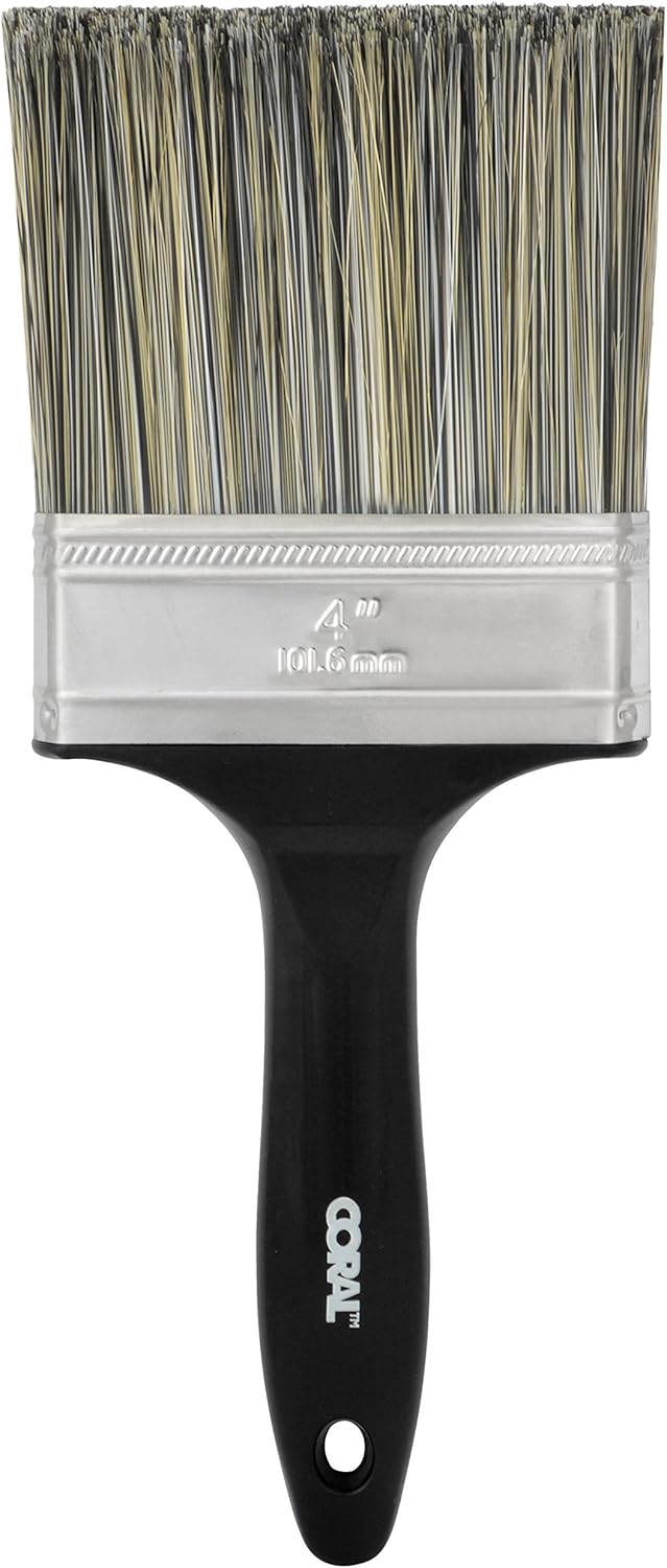 Coral 32300 Essentials Wall Paint Brush with a Bristle Paintbrush Head for use with All Paints 4 inch