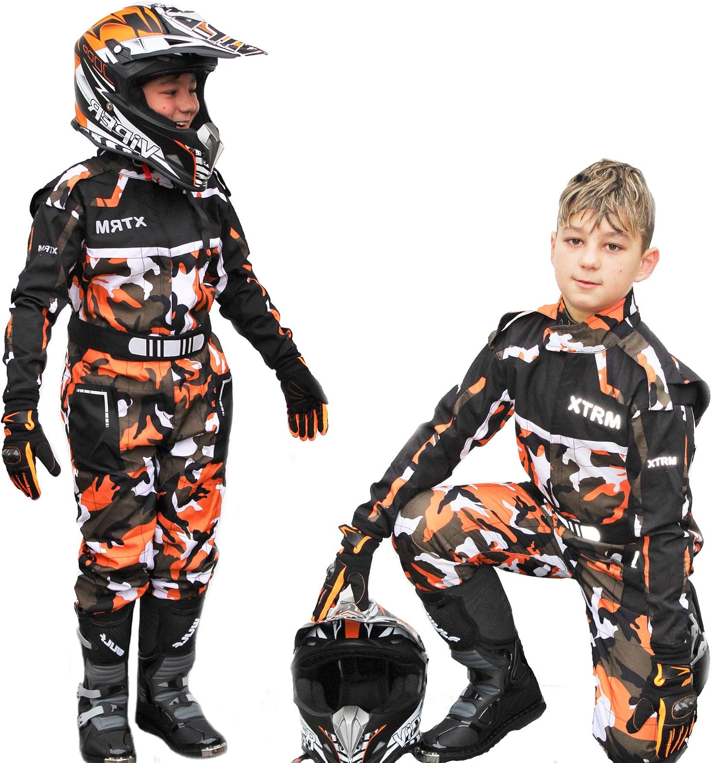 XTRM Kart Suit Blue Kid Motorcycle MX Quad BMX Off Road Pit Mini Dirt ATB Bike One Piece Riding Clothing