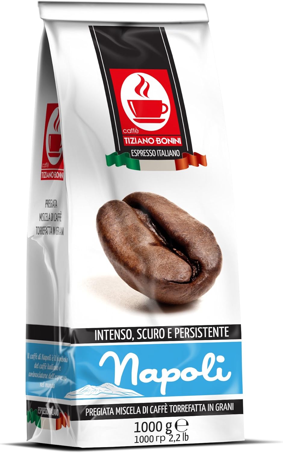 NAPOLI: 1KG ITALIAN BLEND ROASTED COFFEE BEANS: INTENSE, DARK & PERSISTENT