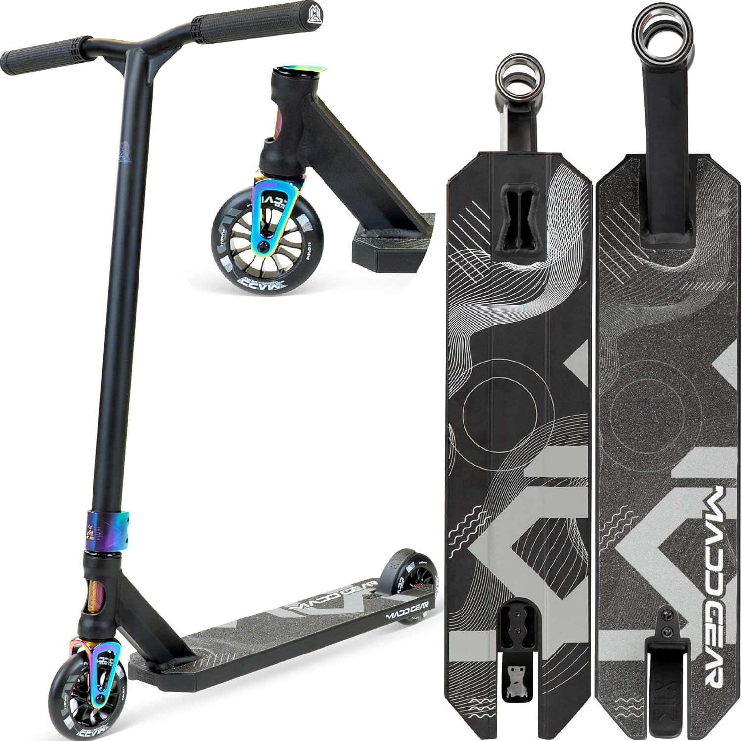 Pro Complete Stunt Scooter for Teens and Adults Ages 8-12 – Lightweight Durable Trick Scooter for Skatepark and Street – Easy Assembly – Madd Gear MG6
