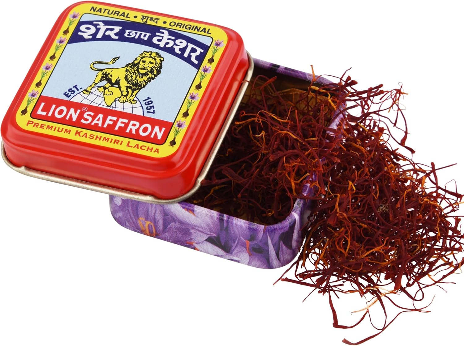 LION BRAND SAFFRON, Original Kashmir Saffron/Kesar/Azafran (Certified Grade A+) for Biryani, Rice, Tea, Cooking, Kesar Tilak, Beauty and Improved Health | Kashmiri Kesar Saffron 1g (1 gram)