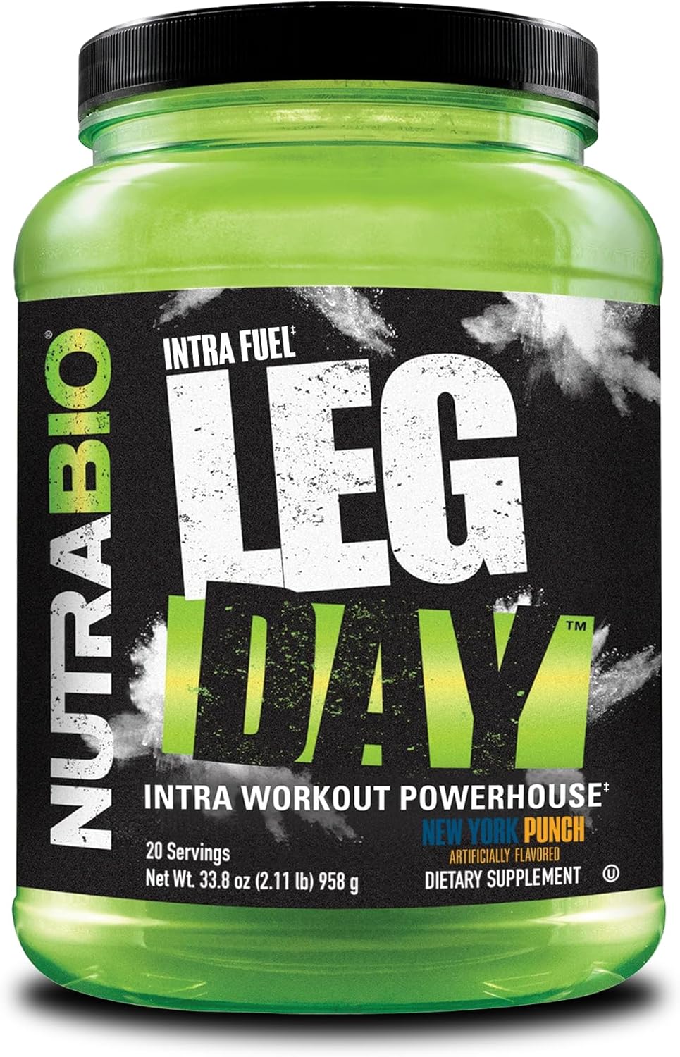 NutraBio Leg Day Intra Workout Powder – Advanced Carb Supplement with Cluster Dextrin & Electrolytes – Carb Powder with EAAs/BCAAs – Cyclic Dextrin for Performance – New York Punch, 20 Servings