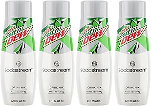 SodaStream - Diet Mountain Dew Soda Drink Mix | For Sparkling Water Makers | Zero Calories | 51mg Caffeine per Serving | Makes 96 Servings | 14.9 Fl Oz, Pack of 4 Packaging may vary