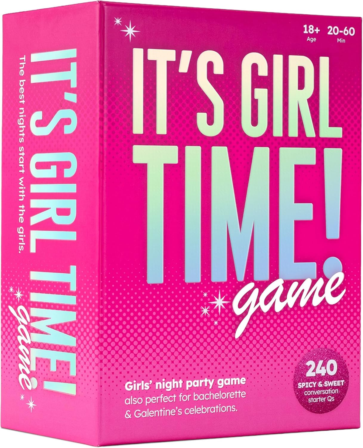 It’s Girl Time - Girls Night Card Game for Bachelorette, Galentines or Ladies Night - 240 Sweet & Sassy Questions with Challenges - Fun Party Game for Adults & Teens 16+