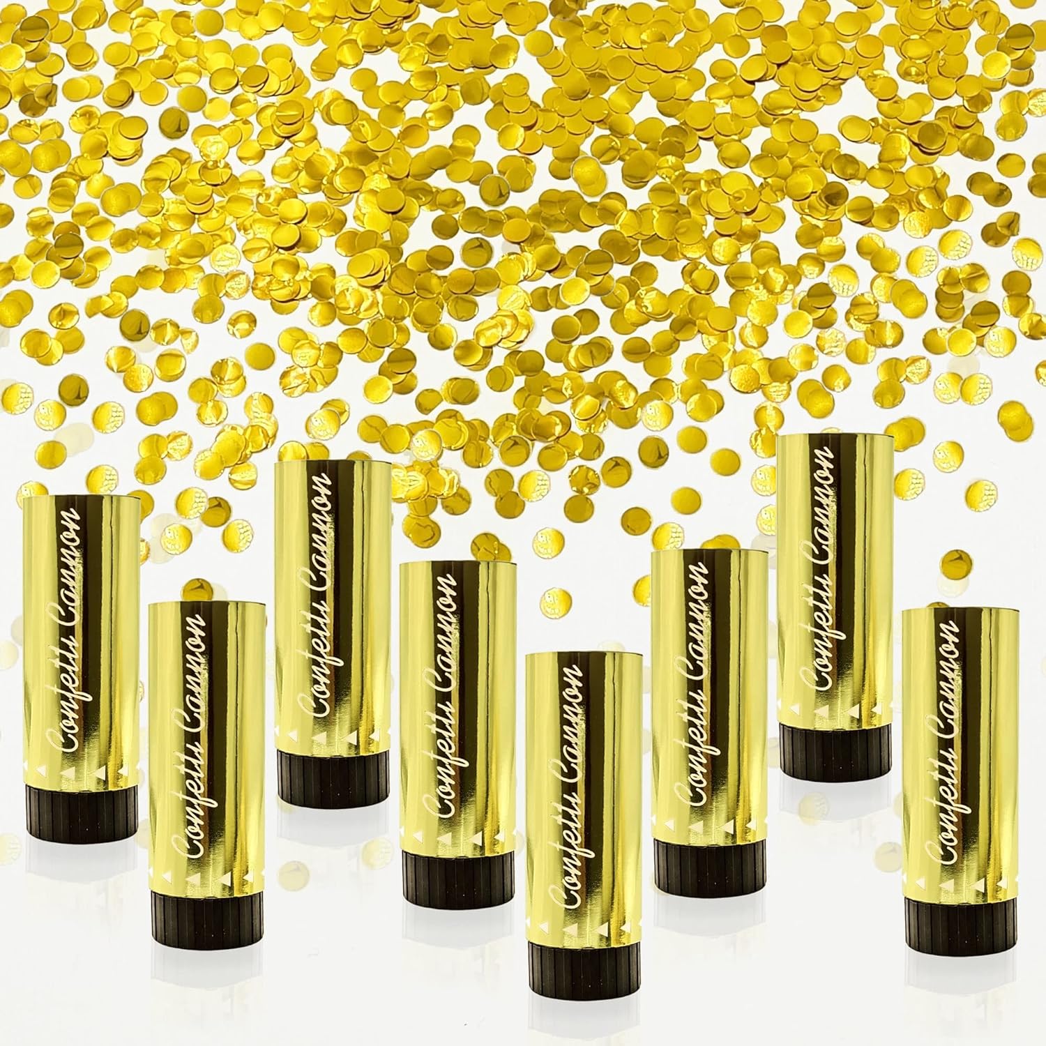 Confetti Poppers Cannons for Wedding Birthday Graduation Baby Shower Anniversary Christmas New Year's Kids Fun Party Supplies Decorations and Favors (Gold)
