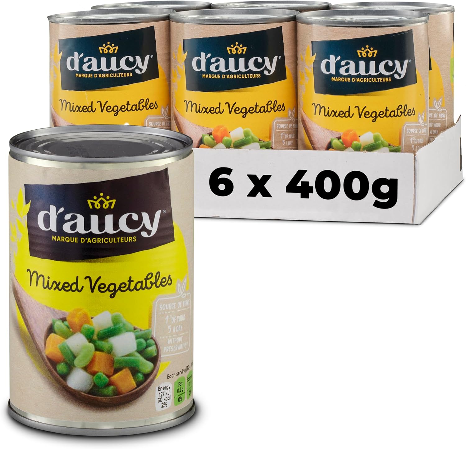 D'aucy Mixed Vegetables 400 g (Pack of 6)