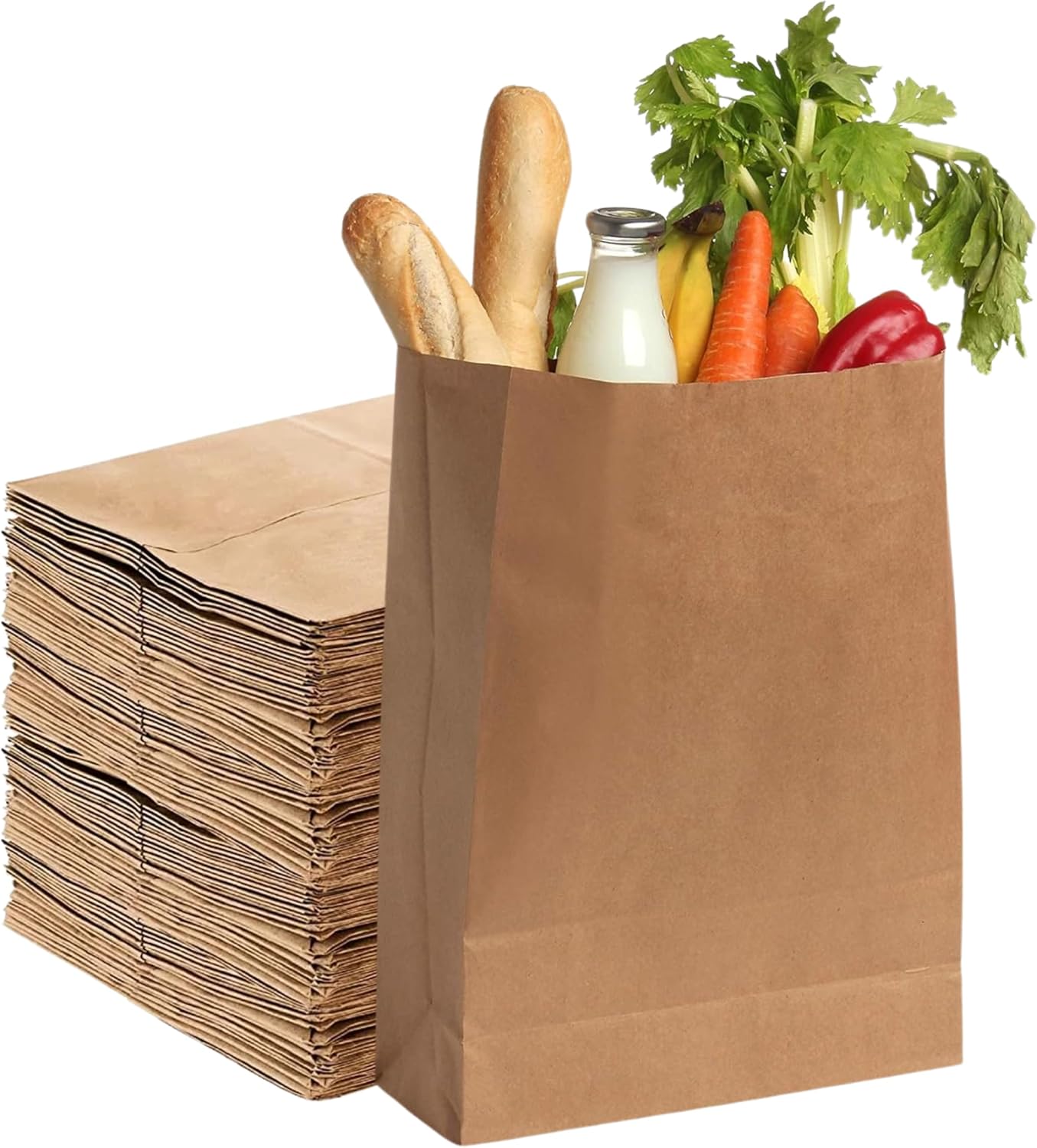 57 Lb Kraft Brown Paper Bags- Pack of 25ct