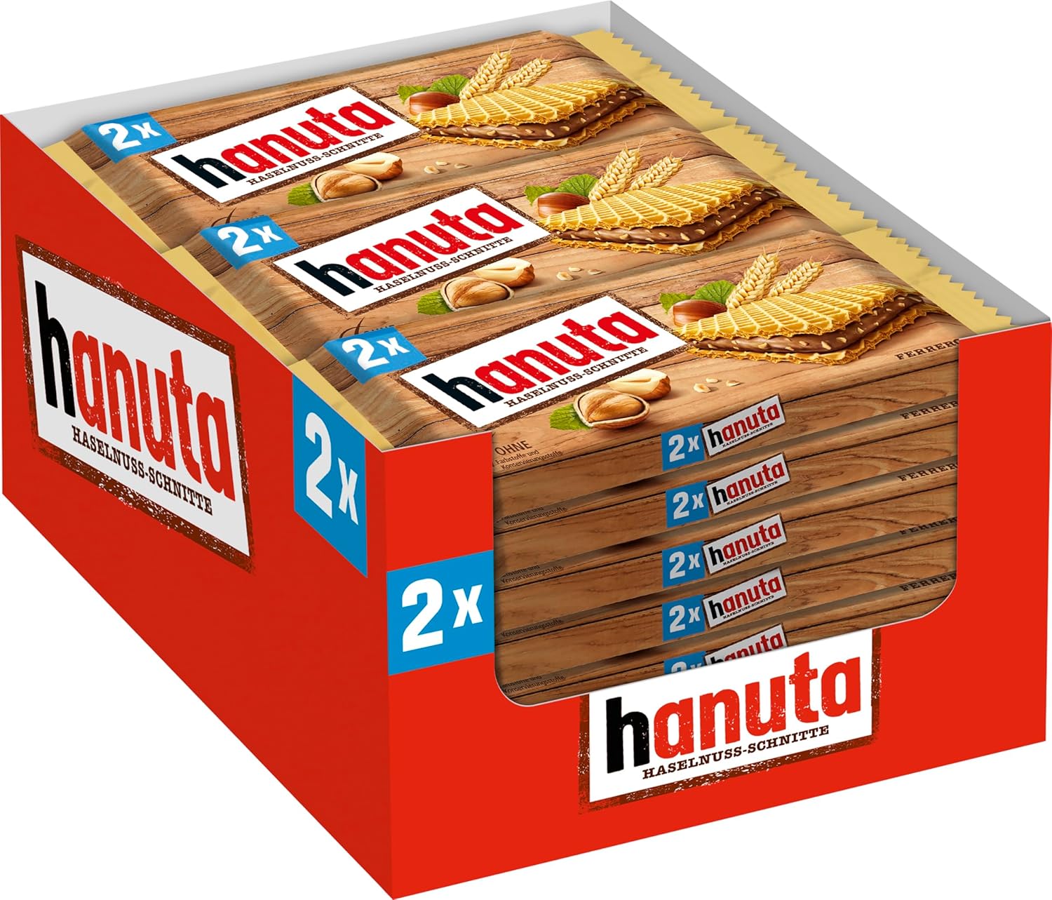 Hanuta 18x44g - Hazelnut slices with crunchy waffles