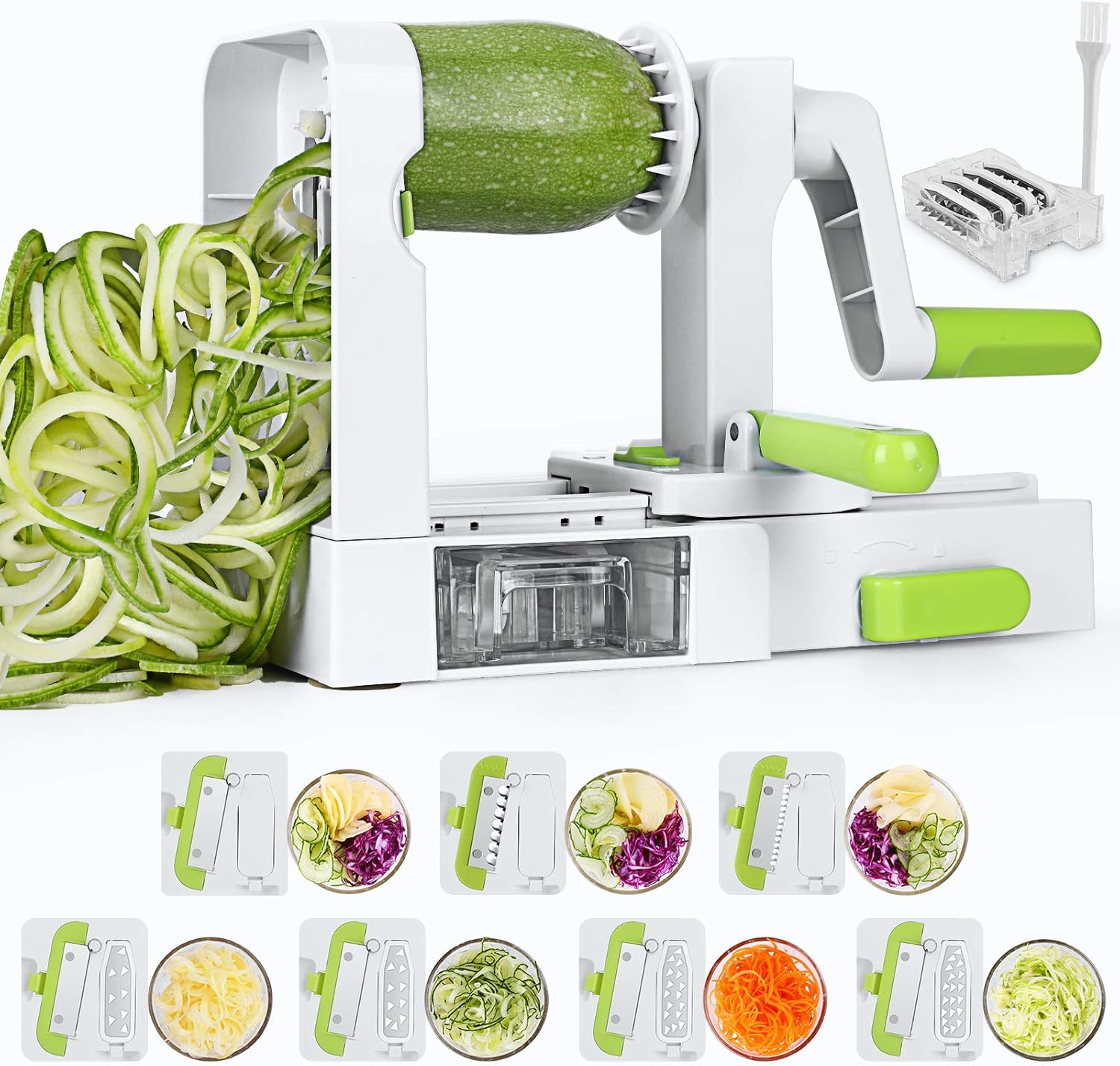 Spiralizer Zoodles Maker Veggie Spiralizer 7-Blade Vegetable Spiralizer Vegetable Slicer Zucchini Spiralizer Veggies Spiral Slicer Cutter Foldable Pasta Spaghetti Maker
