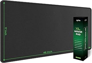 Huge 46”x17” XXL Gaming Mouse Pad Large Mouse Pad for Desk Mouse Pad Gaming Giant Black 5mm Thick Long Extra Large Extended Big Mouse Pad Gamer Desk Mat