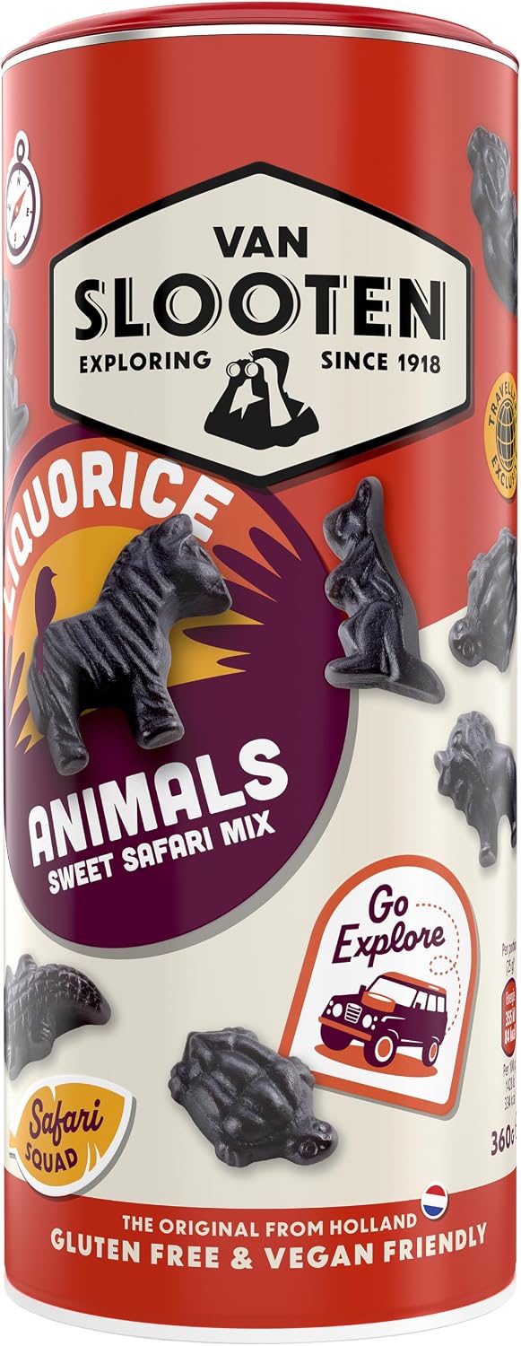Van Slooten Animal Shaped Liquorice Mix, 360g Travel Tube