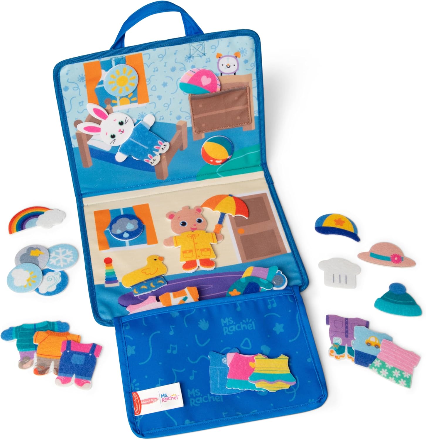 Melissa & Doug® Ms. Rachel™ What to Wear Felt Activity Board Take-Along Preschool Learning Toy for Boys and Girls - FSC Certified