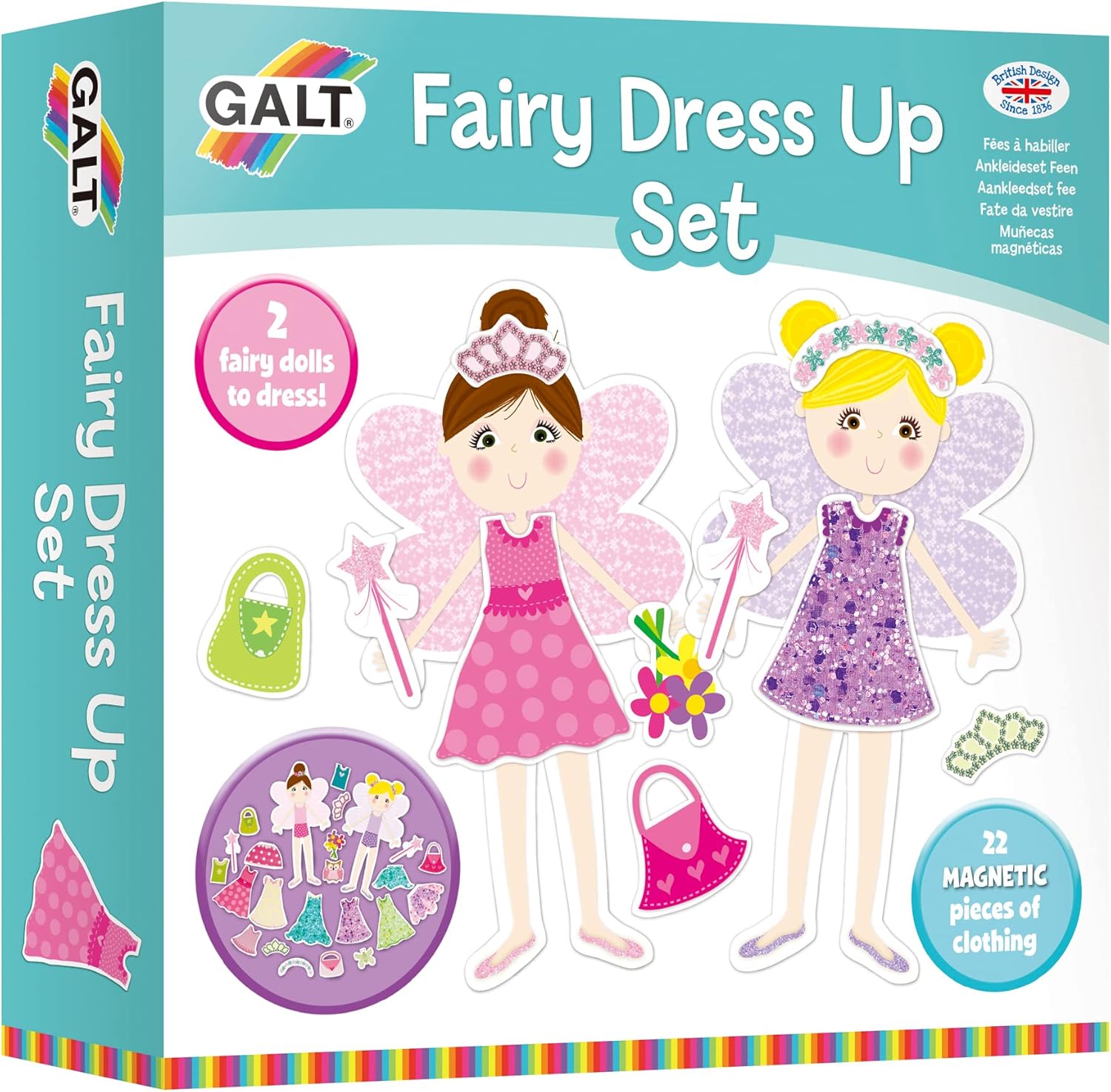 Galt Fairy Dress Up Set, Kids Craft Kit - Magnetic Fancy Dress Childrens Activity Game - Style your way with Clothes & Accessories - Fun Fashion & Creativity Games for Girls & Boys Ages 3 Years Plus